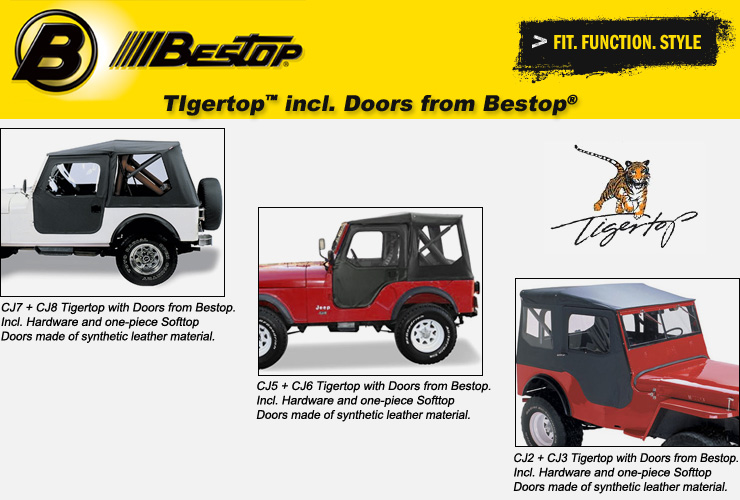 Jeep Cj Complete Soft Top Tigertop From Bestop 4 Wheel Parts