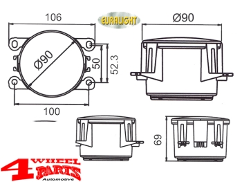 LED daytime running lights with Dimming function Wrangler JK year 07-18