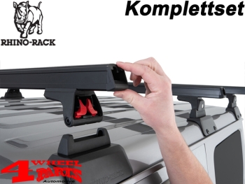 Overhead Rhino Rack Mounting Kit + Heavy Duty Bars Black JL year 18-24 4-doors