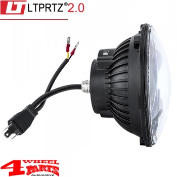 LED Headlight Pair Black from LTPRTZ Jeep CJ + Wrangler TJ JK 55-18