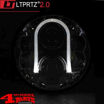 LED Headlight Pair Black from LTPRTZ Jeep CJ + Wrangler TJ JK 55-18