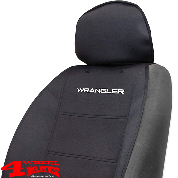 Sideless Seat Cover Front Black Neoprene With Wrangler Logo By Plasticolor Jeep Wrangler Jk Jl 2504