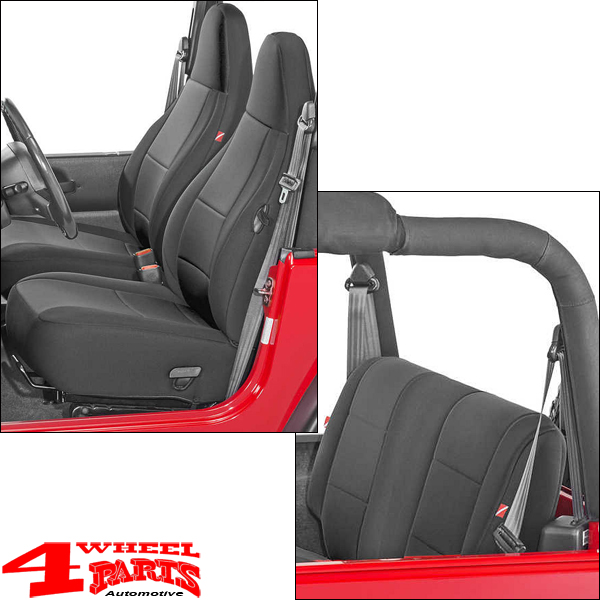Seat Cover Set Black Neoprene Front and Rear Jeep Wrangler TJ year 97-02