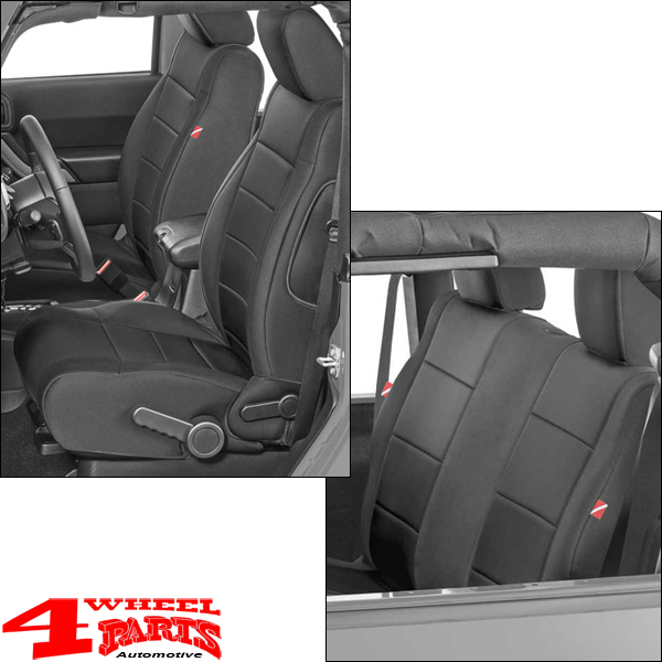 Sitzbezüge und Rücksitzbankbezug Set vorne und hinten schwarz Neopren Jeep  Wrangler JK Bj. 13-18 2-Türer