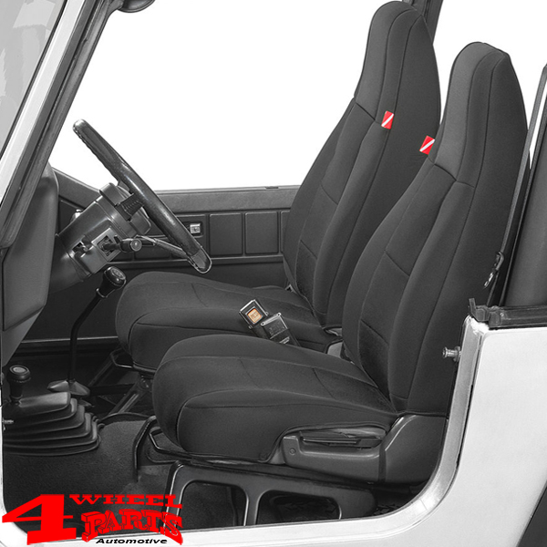 Seat Cover Set Black Neoprene Front and Rear Jeep Wrangler YJ year 92-95 |  4 Wheel Parts