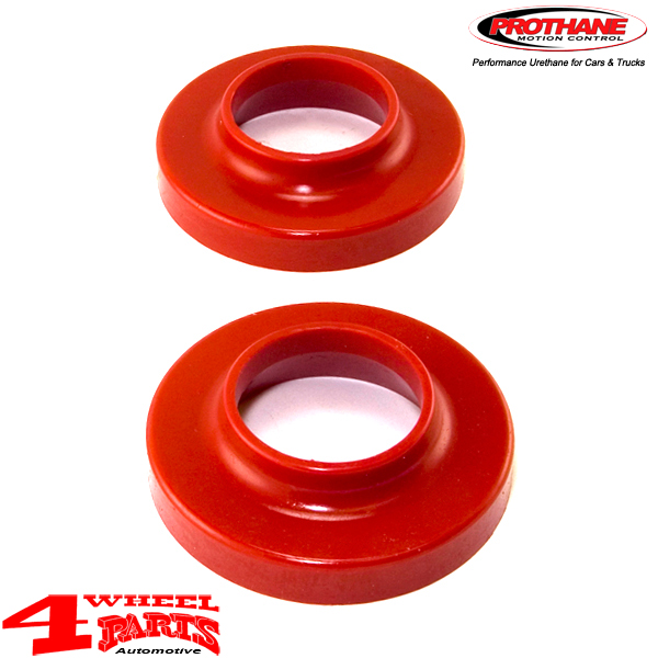 Coil Spring Isolators Set Front Axle Polyurethane Red Jeep Wrangler TJ year  97-06 | 4 Wheel Parts