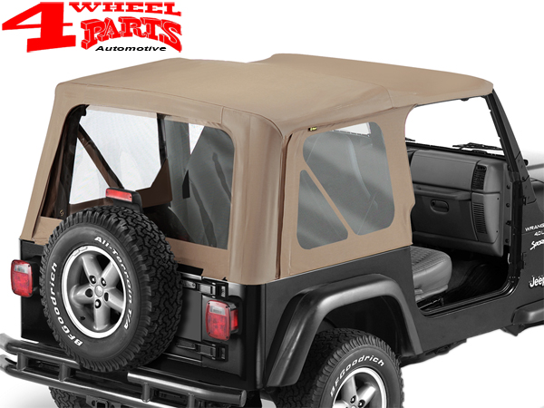 Replacement Soft Top Dark Tan Denim Bestop Jeep Wrangler TJ year 97-02 | 4  Wheel Parts
