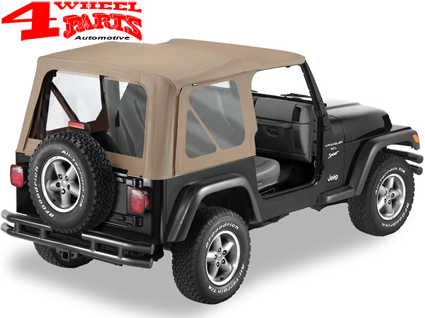 Huisje vertraging Rood Replacement Soft Top Dark Tan Denim Bestop Jeep Wrangler TJ year 97-02 | 4  Wheel Parts
