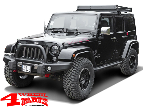 Flankenschutz Black Rock rund schwarz texturiert Jeep Wrangler JK Unlimited  Bj. 07-18 4-Türer