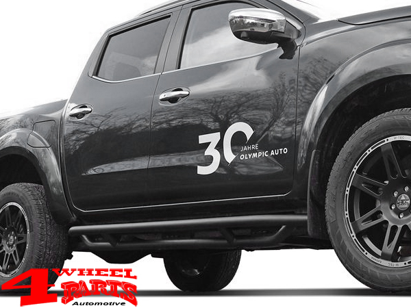 Flankenschutz Black Rock rund schwarz texturiert Nissan Navara D231 NP300  Bj. 2015