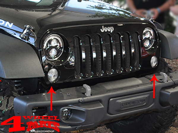 Frontgrill Light turn signal white Left and Right conversion Replacement Jeep  Wrangler JK year 07-18 | 4 Wheel Parts