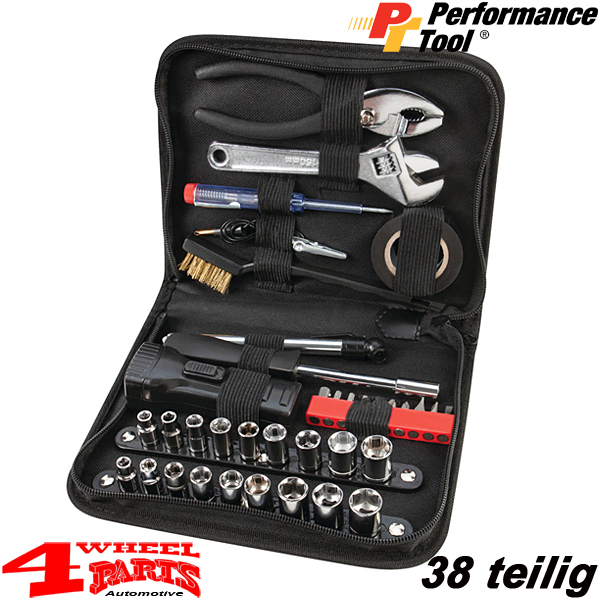 Auto Tool Pocket Case Set 38 pieces - with SAE inch and metrical
