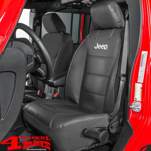 Sitzbezug vorne schwarz mit Jeep Logo Jeep Wrangler TJ JK JL Bj. 03-23 +  Gladiator JT Bj. 19-23