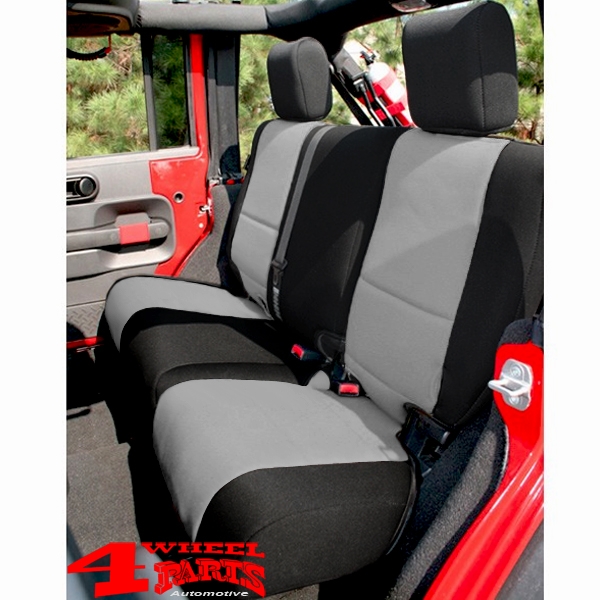 Seat Cover Rear Black/Gray Neoprene Jeep Wrangler JK year 07-18 2