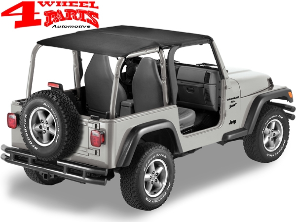 Safari Bikini Top Strapless Black Denim Bestop Jeep Wrangler TJ year 97-02  | 4 Wheel Parts