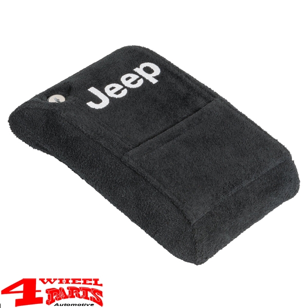 Arm Rest Pad Cover Velour Black from Insync with Jeep Logo Jeep Wrangler TJ  year 01-06 | 4 Wheel Parts