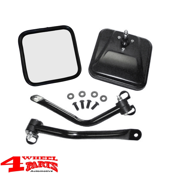 Mirror Set Black powder coated Jeep Wrangler TJ year 97-06 | 4 Wheel Parts