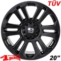 Aluminum Wheel 8,5x20 ET +18 Atrax Black Matt TÜV Wrangler JL JT 18-24